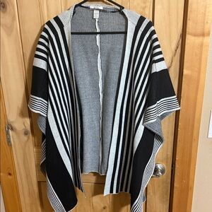 Mudd Black and White Striped Cardigan